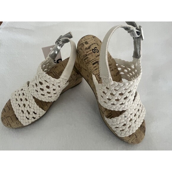 New SO Adriene Girls Chunky Wedge Peep Toe Strappy Sandals 13 Kids boho b - Picture 1 of 12